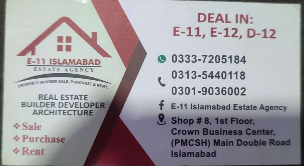 Best Property Dealers in E-11 Islamabad 