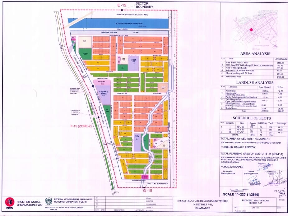 10 Marla Plot Short Corner Park Face F-15/3 FGEHA File for sale